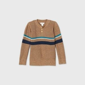 Cat & Jack Henley Sweater w/stripe-Size 2T